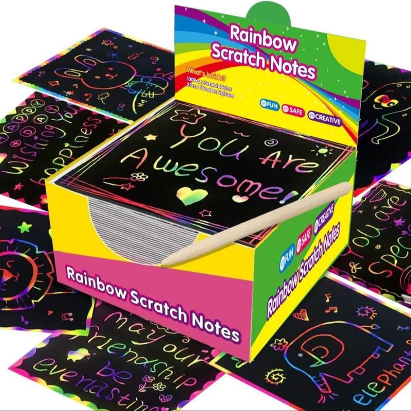 100 Stück Kratzbilder-Set – Kreativer DIY-Spaß für Kinder & Erwachsene Mivoza Deutschland