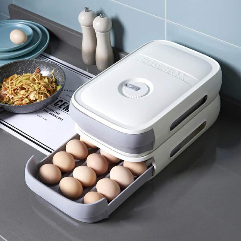 Eier-Aufbewahrungsbox mit Schublade – Platzsparender Organizer mit Anti-Kollisions-Design Mivoza Deutschland