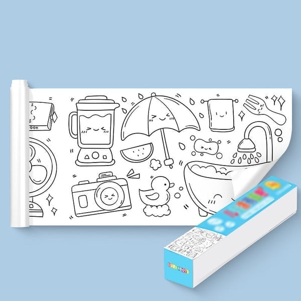 1+1 Gratis | Kinder Malrolle – Wiederverwendbarer Wandsticker mit 7 Lern- und Spaß-Themen Mivoza Deutschland