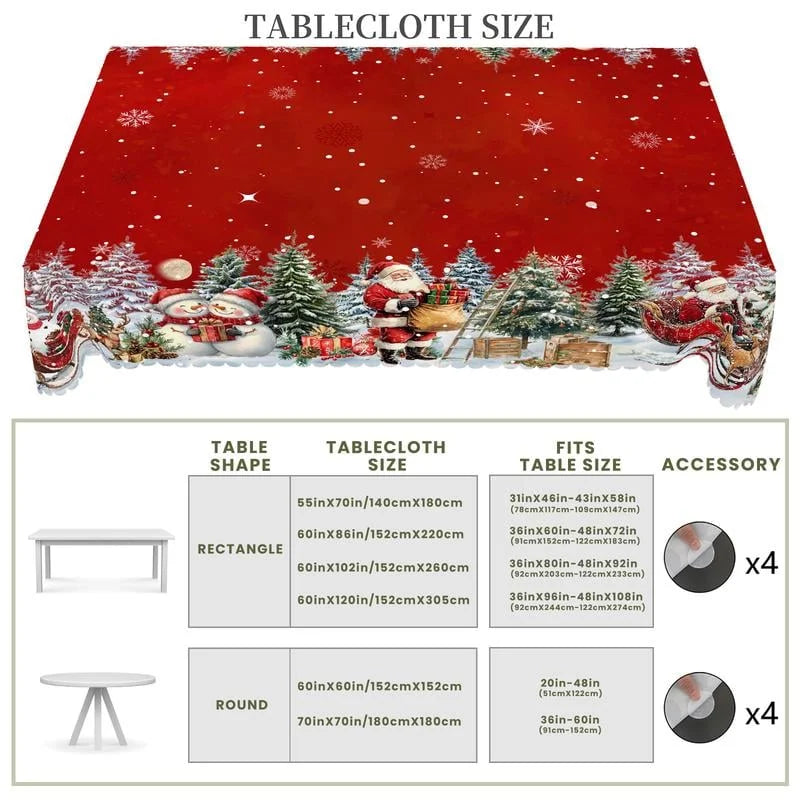 Weihnachts-Tischdecke — Strapazierfähig, pflegeleicht & farbecht