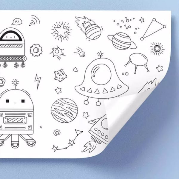 1+1 Gratis | Kinder Malrolle – Wiederverwendbarer Wandsticker mit 7 Lern- und Spaß-Themen Mivoza Deutschland