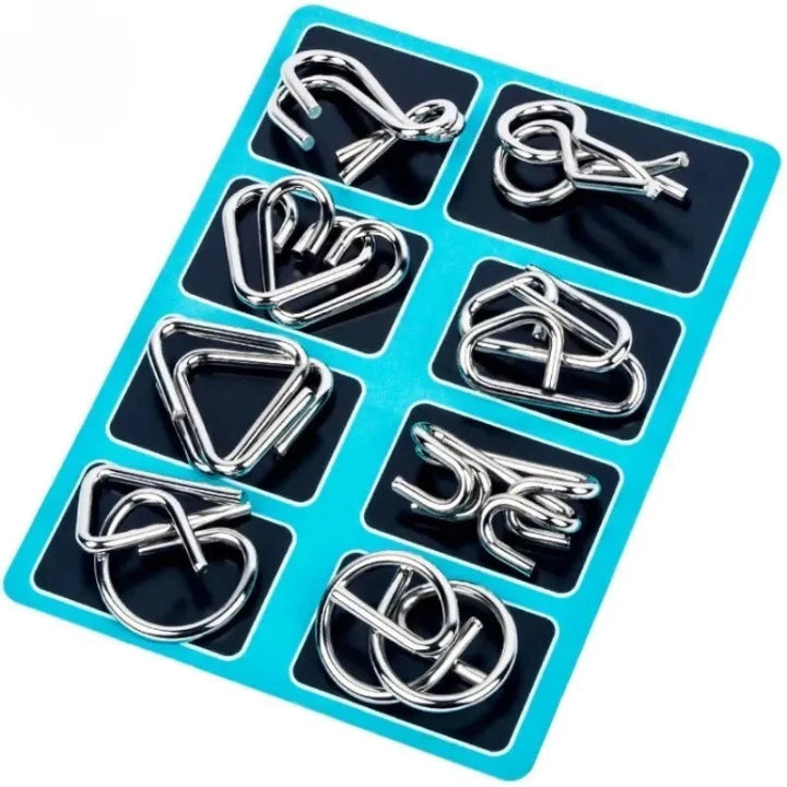 Interlock Metallpuzzle-Set — Perfekt für Weihnachten & Spielabende 8er Set