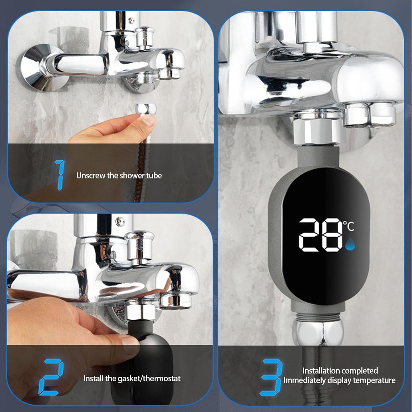 Digitales Duschthermometer — Perfekte Wassertemperatur den ganzen Winter über