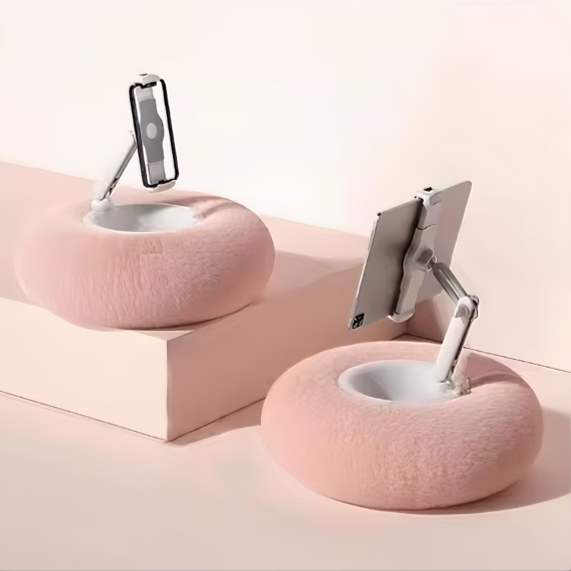 Plüschiger Handy- & Tablet-Halter – Stabiler Halt & Snackschale kombiniert Mivoza Deutschland