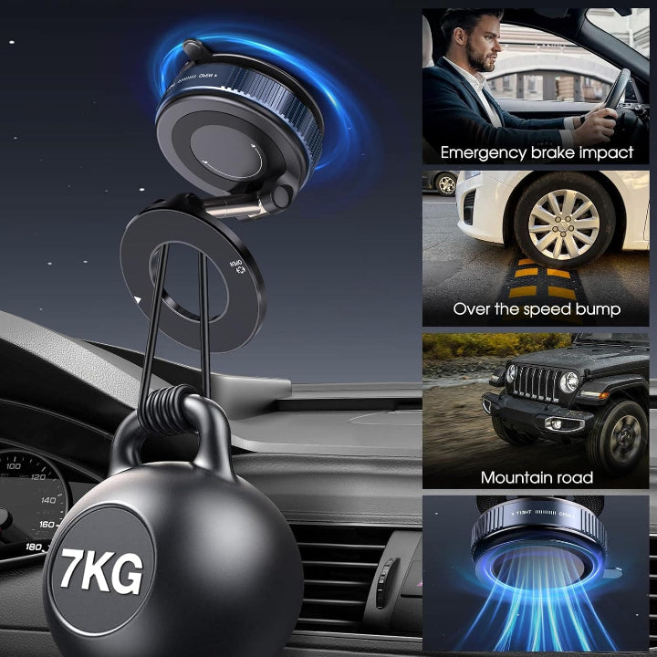 360° Vacuum-Lock Handyhalter — Fester Halt selbst auf holprigen Straßen