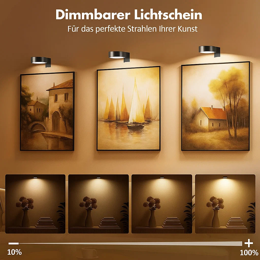 Kabellose LED-Bilderleuchte – Galerie-Beleuchtung ohne Bohren