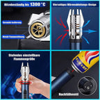 Sturmfeuerzeug mit einstellbarer Jetflamme für jedes Wetter
