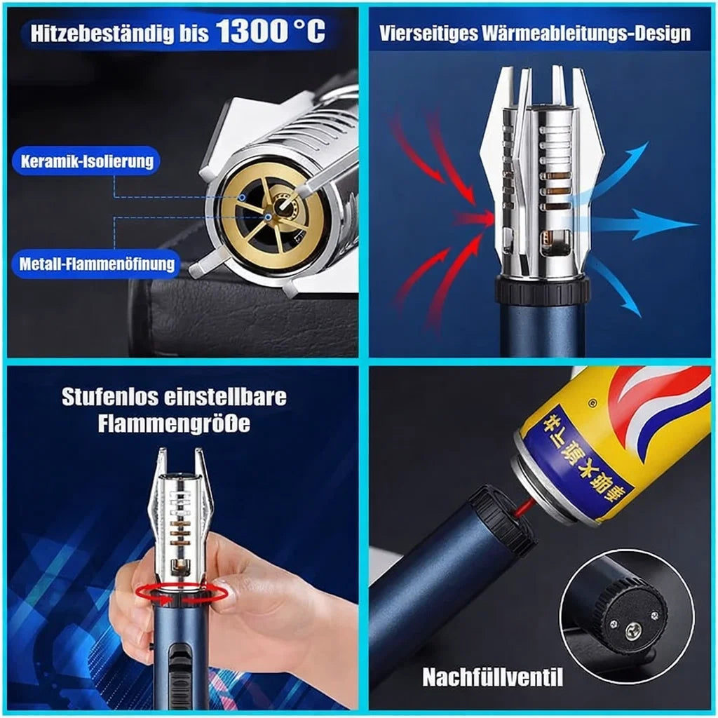 Sturmfeuerzeug mit einstellbarer Jetflamme für jedes Wetter