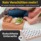 Bambus Armlehnen Tablett — Umweltfreundlicher Becher- und Snackhalter für das Sofa