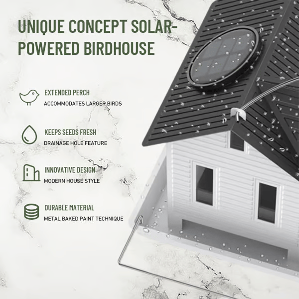 Solar-Vogelhaus mit LED – Leuchtende Gartenlaterne & Futterstation in einem! Mivoza Deutschland
