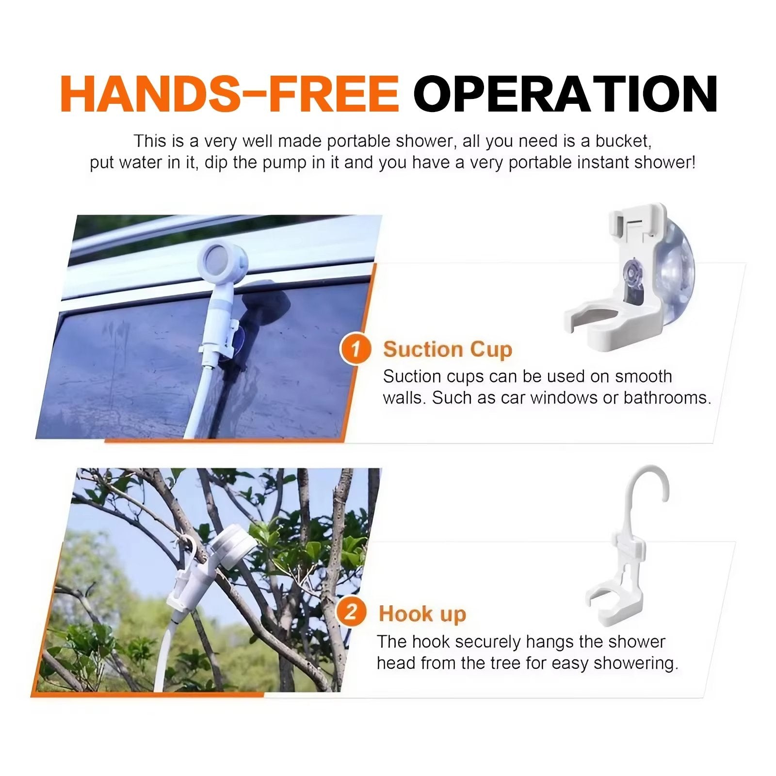 Tragbare Outdoor-Dusche mit Akku