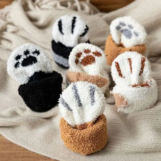 Gemütliche Katzenpfotensocken – Plüsch-Fleece-Knöchelsocken mit elastischer Passform Mivoza Deutschland