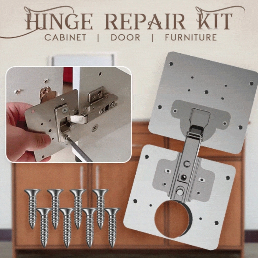 2+2 GRATIS | Scharnier-Reparaturplatten-Set [INKLUSIVE Schrauben] Mivoza Deutschland