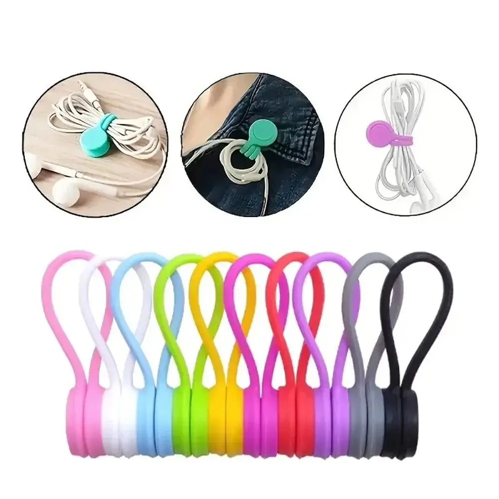 10 Stück Magnetische Silikon Kabel- und Schlüsselordnerbänder Mivoza Deutschland