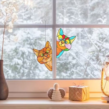 Handgefertigter Katzen-Suncatcher – Fensterdeko mit Stil