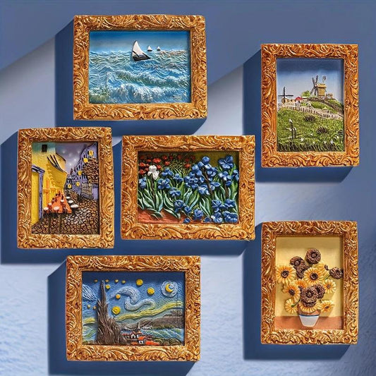 Van Gogh Kühlschrankmagnete mit 3D-Kunstdetails Mivoza Deutschland