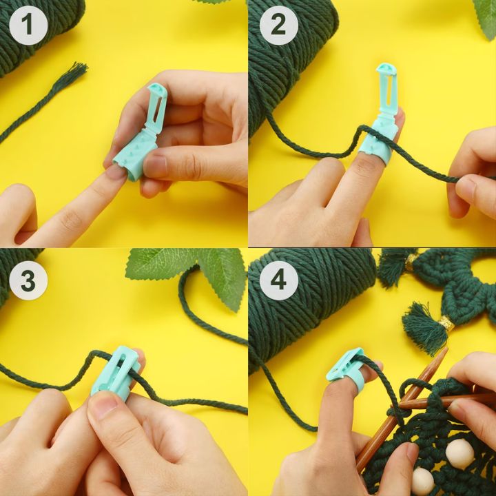 5 Stück | Garnführungsring – Bequemes Stricken & Häkeln ohne Fingerbelastung