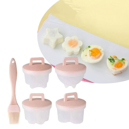 Gekochte Eierform-Set | Lustige Frühstückseier (4 Stk. + Pinsel) Mivoza Deutschland