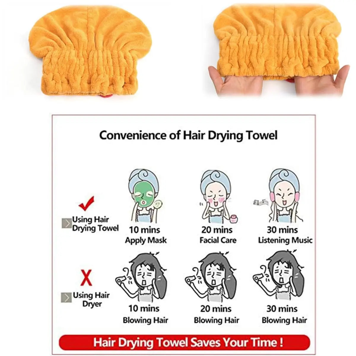 1+1 GRATIS | Super Absorbierendes Haar-Handtuch-Kap Mivoza Deutschland