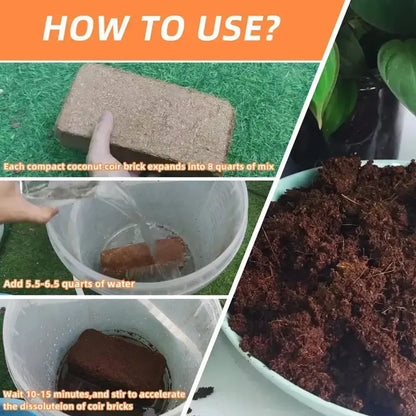 1+2 GRATIS | Premium Bio-Kokoserde Ziegel – Natürliches Pflanzenwachstum fördern Mivoza Deutschland