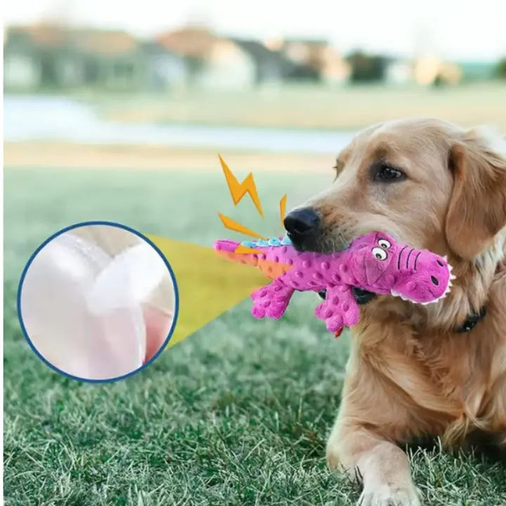 1+1 Gratis | Robustes Plüsch-Krokodilspielzeug für Hunde Mivoza Deutschland