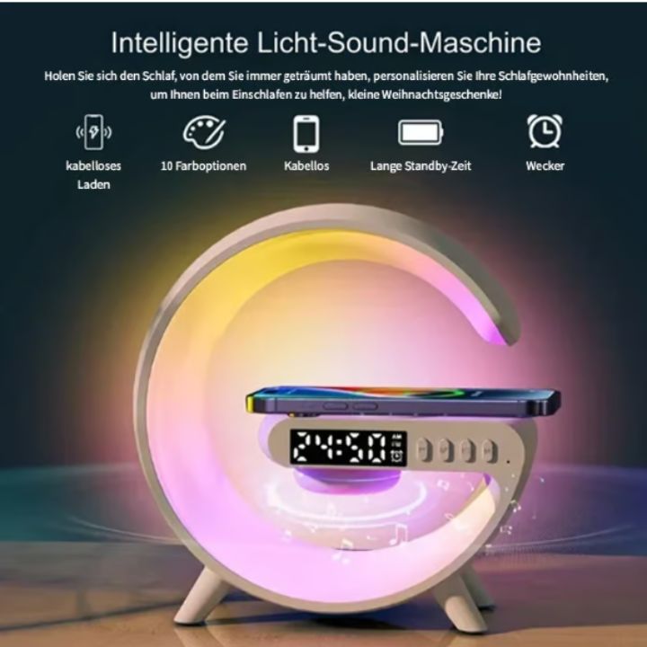 Multifunktionaler Bluetooth-Lautsprecher – Licht, Sound, & Laden