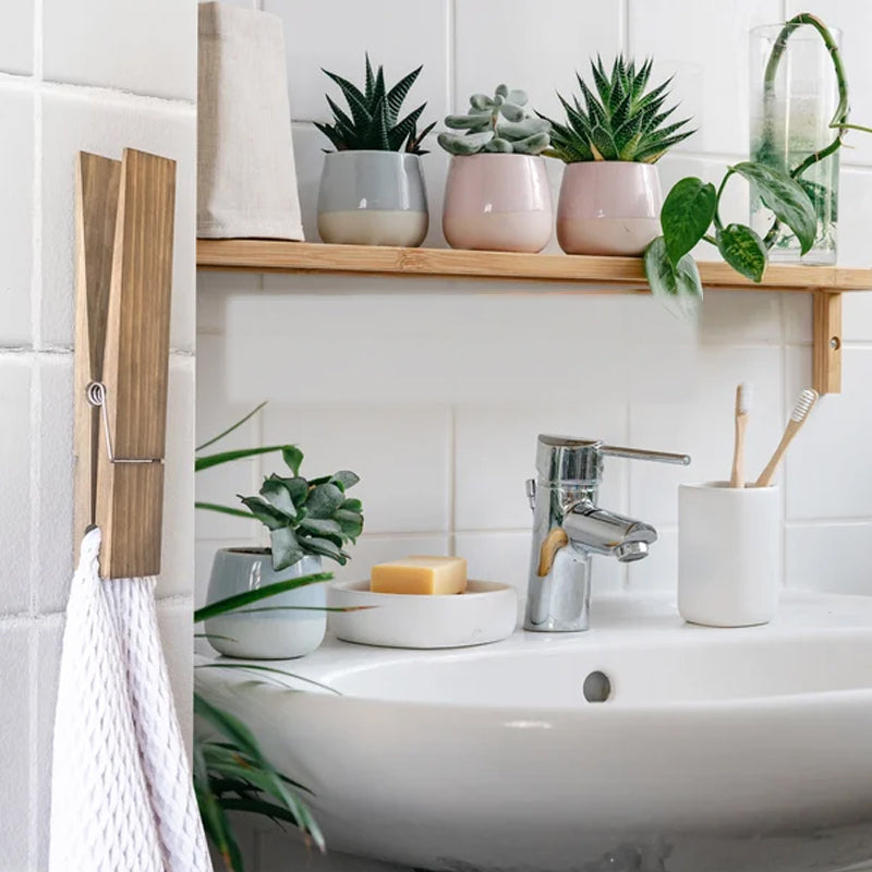 Holz-Handtuchhalter mit Klammer