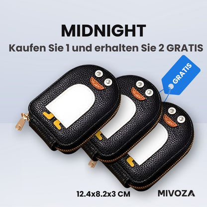 2+1 Gratis | PenguinPouch™ Brieftasche aus Leder mit 11 Kartenfächern