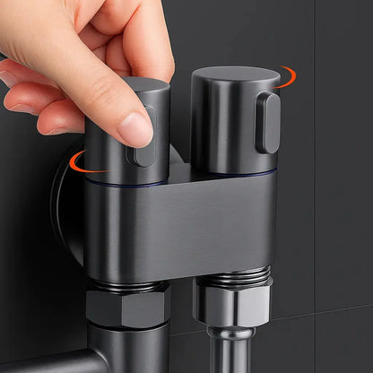 Doppelsteuerventil aus Messing – Wasserzufuhr mit mattschwarzem Finish Mivoza Deutschland