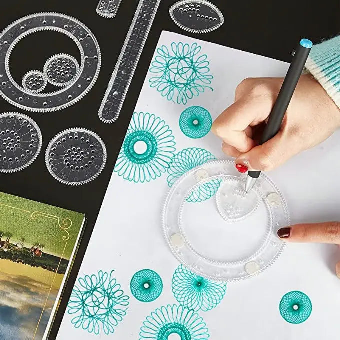 22-teiliges Spiral-Lineal-Set – Kreatives Zeichnen mit System Mivoza Deutschland