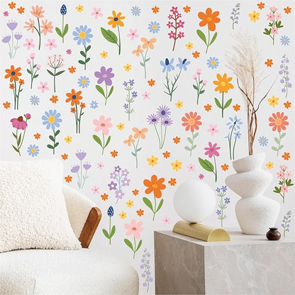 8 Bögen Frühlingshafte Blumen-Wandsticker – 102 selbstklebende Motive für ein frisches Zuhause! Mivoza Deutschland