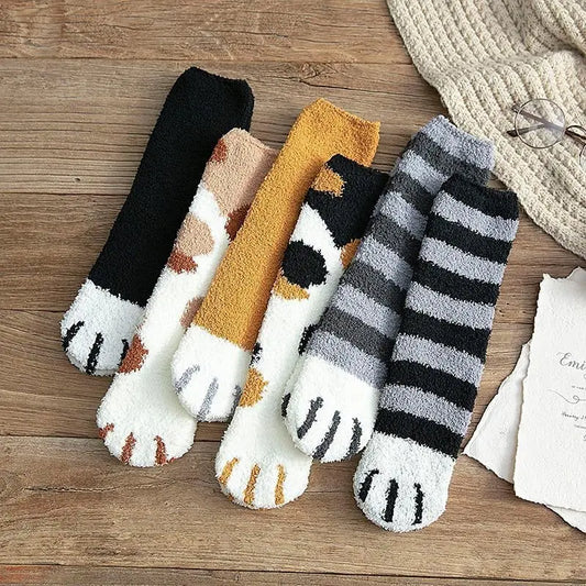 Gemütliche Katzenpfotensocken – Plüsch-Fleece-Knöchelsocken mit elastischer Passform Mivoza Deutschland