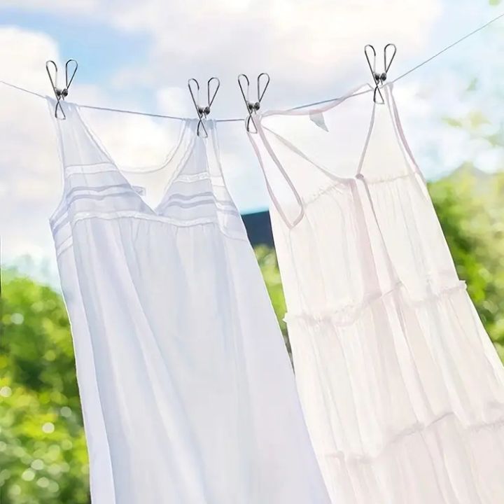 15 Stück | Edelstahl-Clips mit Haken – Sicheres Aufhängen & platzsparend lagern