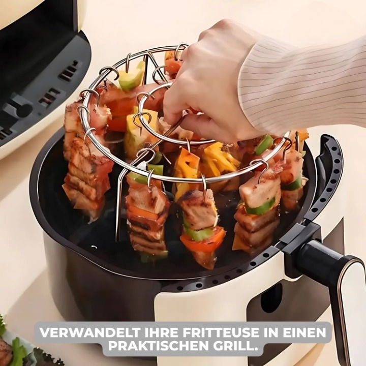 Heißluftfritteusen-Grillaufsatz mit Spießen