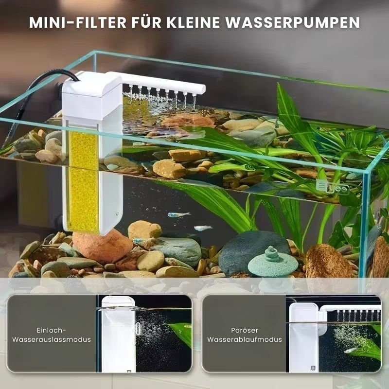 Geräuschloser Mini-Aquarienfilter mit einstellbarem Wasserdurchfluss