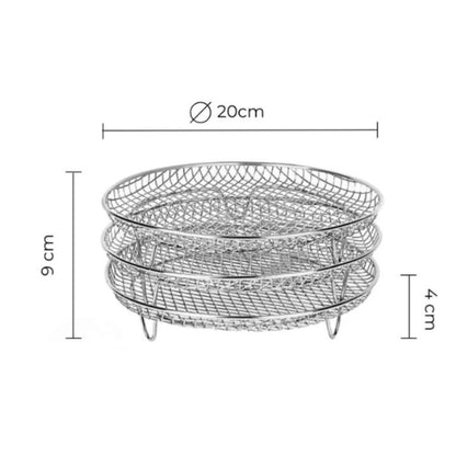 Stapelbares Edelstahl-Luftfritiergestell-Set (3 Stück)