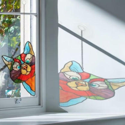 Handgefertigter Katzen-Suncatcher – Fensterdeko mit Stil