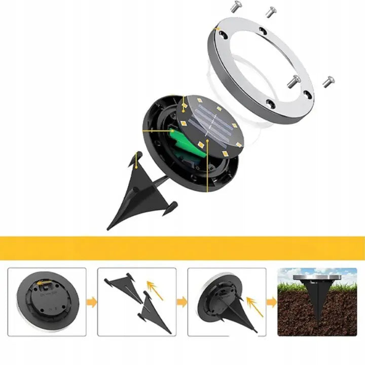 3 Stücke Solar-Bodenleuchten – Elegante Außenbeleuchtung ohne Kabel Mivoza Deutschland