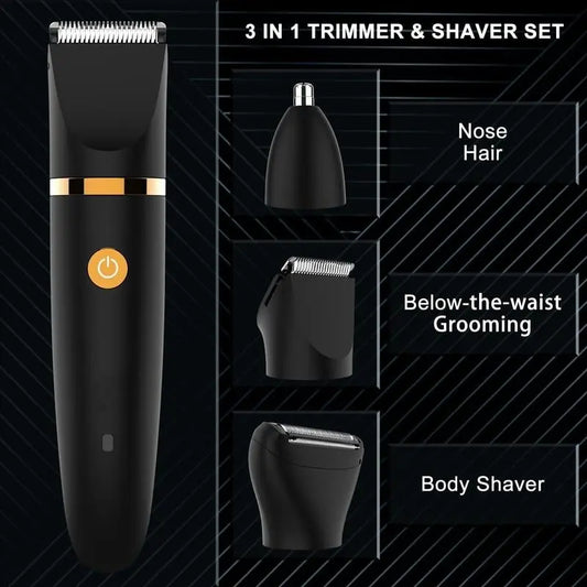 💥 3 in 1 Electric Body Hair Trimmer for Men，Cordless Groin Hair Clipper for Men, Waterproof Electric Shaver (Buy 2 Free Shipping ) Zorenza
