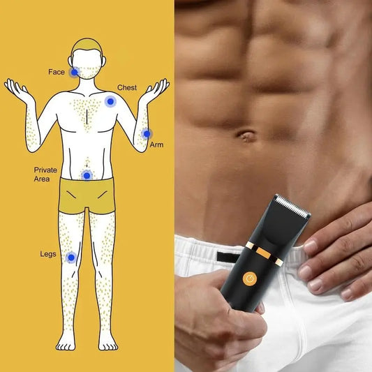 💥 3 in 1 Electric Body Hair Trimmer for Men，Cordless Groin Hair Clipper for Men, Waterproof Electric Shaver (Buy 2 Free Shipping ) Zorenza