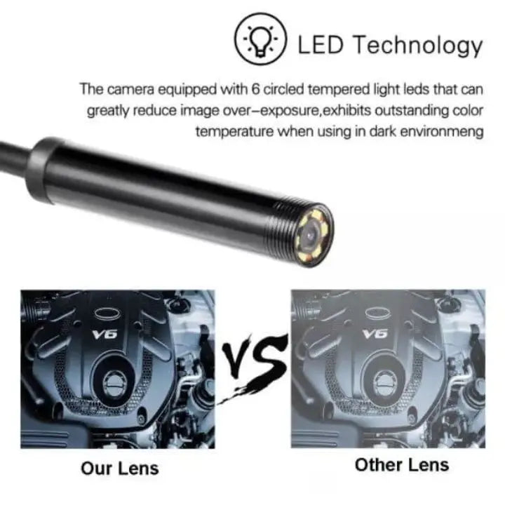 3-in-1 USB Endoskopkamera – Wasserdicht, Flexibel mit 6 Led-Leuchten Mivoza Deutschland