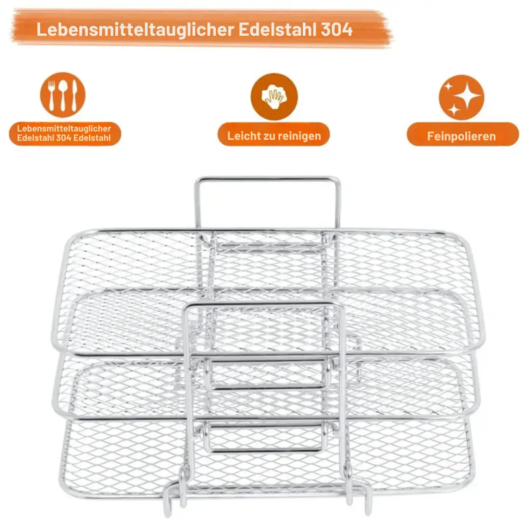 3-stöckiger Airfryer-Einsatz für gleichmäßiges Garen Mivoza Deutschland