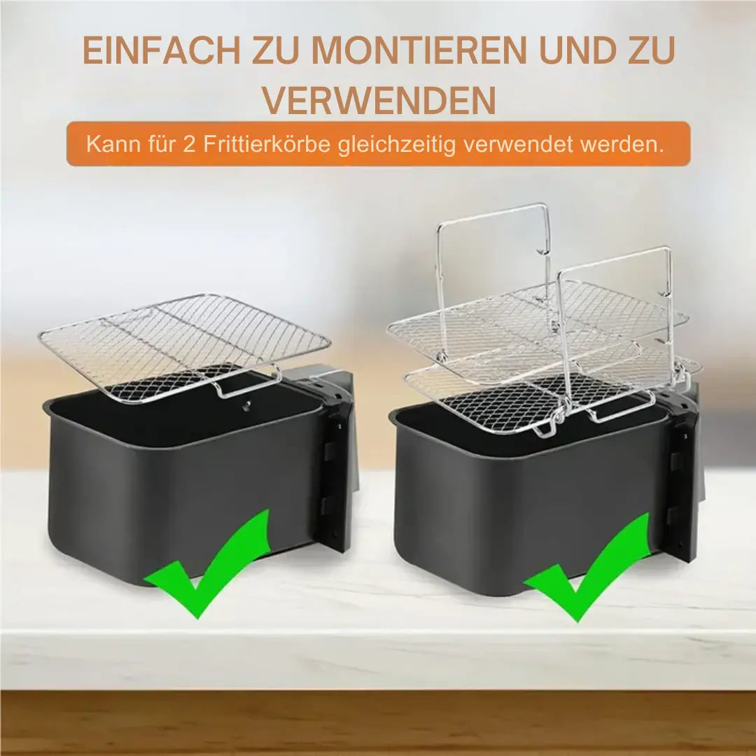 3-stöckiger Airfryer-Einsatz für gleichmäßiges Garen Mivoza Deutschland