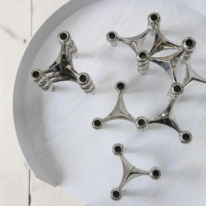 3-teiliges Kerzenhalter-Set aus Chrom – Modern, Modular, Elegant Mivoza Deutschland