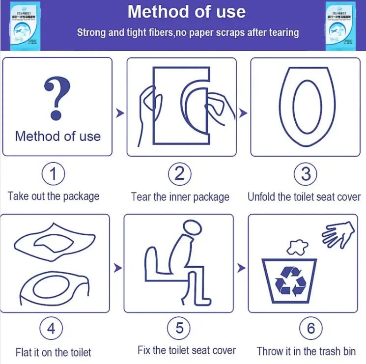 30+20 GRATIS | Einweg-Toilettensitzauflagen – Hygienisch & Ideal für unterwegs Mivoza Deutschland