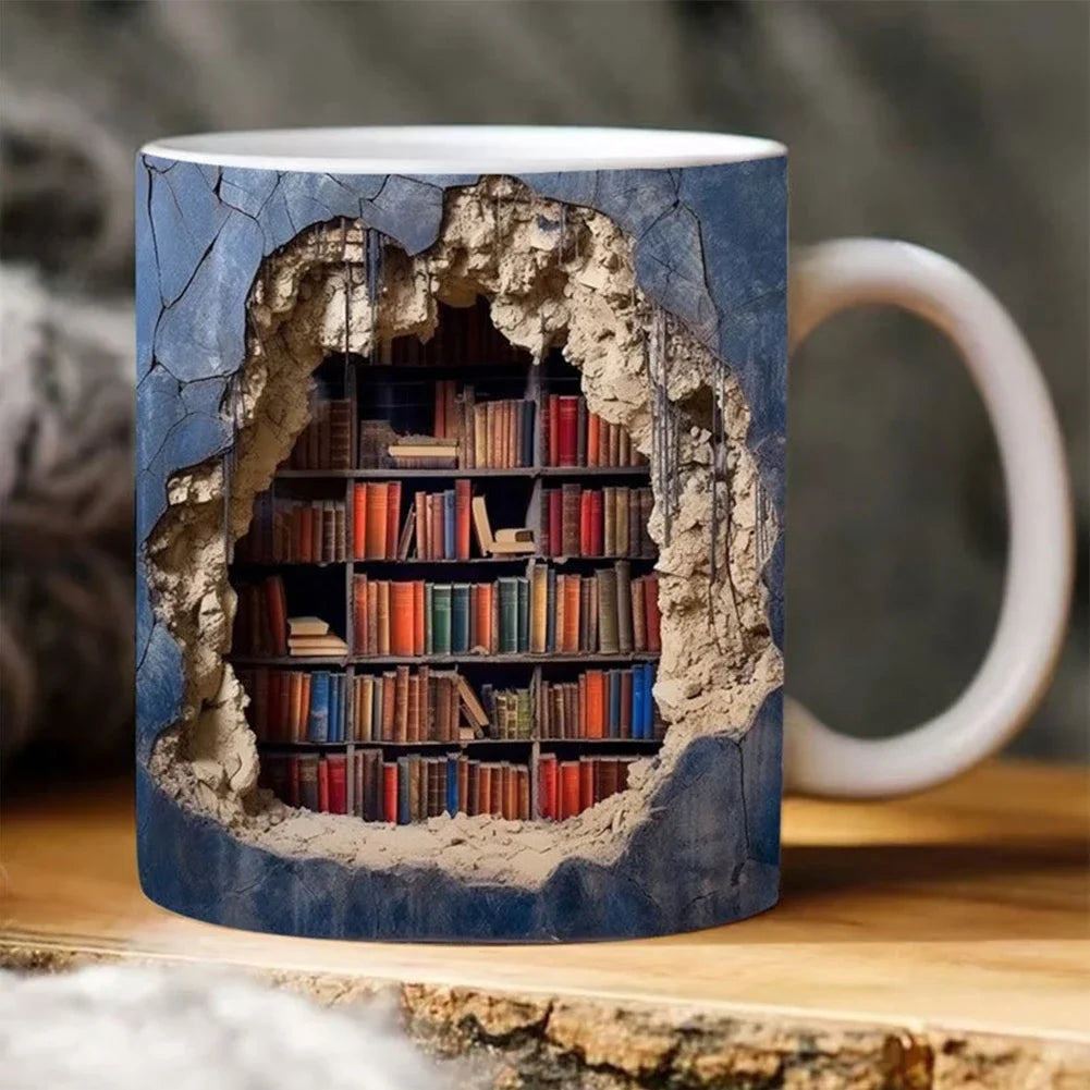 3D-Bücherregal-Keramikbecher