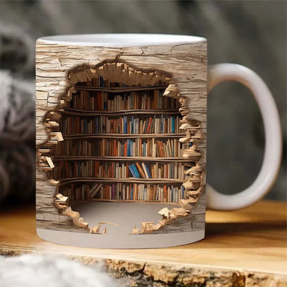 3D-Bücherregal-Keramikbecher