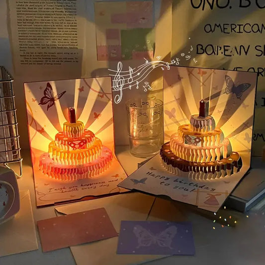 3D Pop-up Geburtstagskarte – handgemachte Grußkarte mit LED-Licht und Musik Mivoza Deutschland
