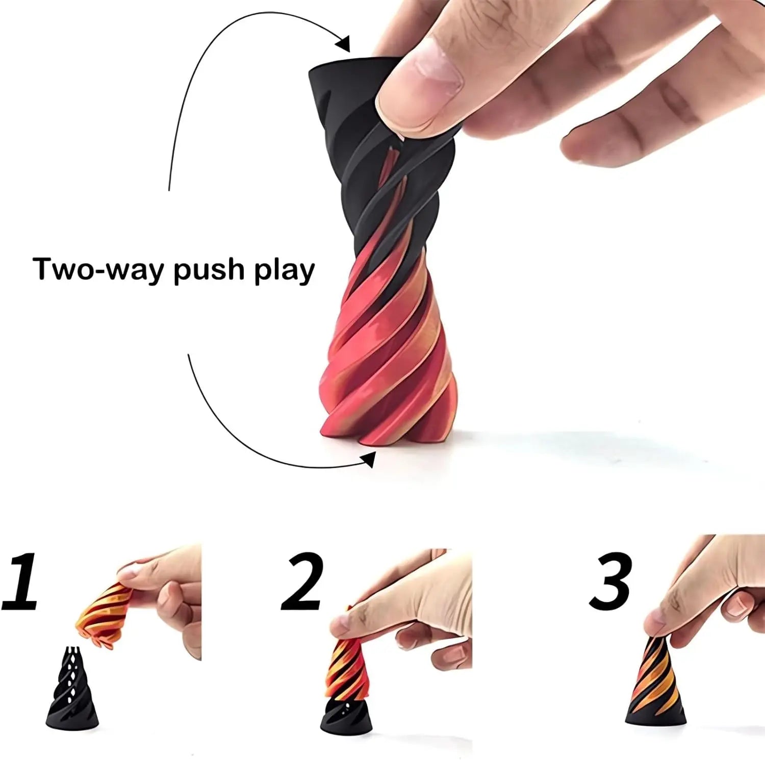 3D-gedrucktes Spiral-Kegel-Pyramiden-Spielzeug – Einzigartige visuelle Magie Schreibtisch-Skulptur Mivoza Deutschland