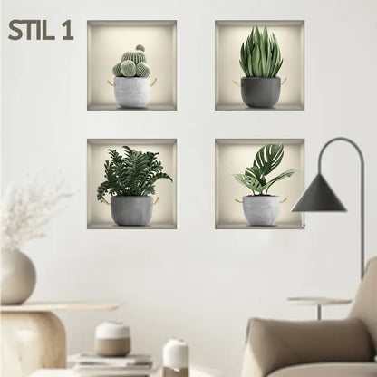 3D selbstklebende Pflanzenaufkleber-Set Mivoza Deutschland